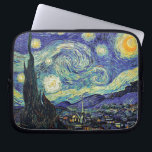 Funda Para Portátil La noche estrellada de Van Gogh<br><div class="desc">La obra maestra de Van Gogh: Noche estrellada. La noche estrellada es un aceite en lona del pintor holandés Vincent van Gogh del poste-impresionista. Pintada en junio de 1889, representa la visión desde la ventana del este-revestimiento de su sitio del asilo en Santo-Rémy-de-Provence, momentos antes de la salida del sol,...</div>