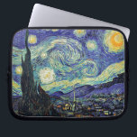 Funda Para Portátil La noche estrellada de Van Gogh<br><div class="desc">La obra maestra de Van Gogh: Noche estrellada. La noche estrellada es un aceite en lona del pintor holandés Vincent van Gogh del poste-impresionista. Pintada en junio de 1889, representa la visión desde la ventana del este-revestimiento de su sitio del asilo en Santo-Rémy-de-Provence, momentos antes de la salida del sol,...</div>