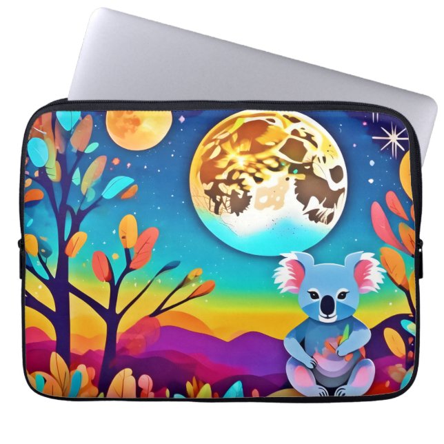 Funda Para Portátil La noche lunar de Koala (Frente)
