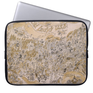 Funda Para Portátil La pequeña anciana de EE.UU. Mapa (Personalizado)