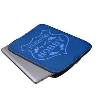 Funda Para Portátil La pesca es mi hobby escudo cita en cresta