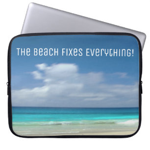 Funda Para Portátil La Playa Arregla Todo El Texto Personalizado