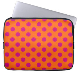 Funda Para Portátil La polka de Fuchsia da puntapiés al naranja