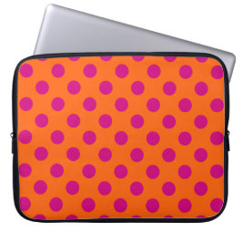 Funda Para Portátil La polka de Fuchsia da puntapiés al naranja