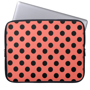 Funda Para Portátil La polka negra se pega sobre el coral vivo