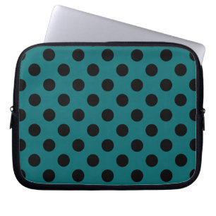 Funda Para Portátil La polka negra se pone en verde azulado