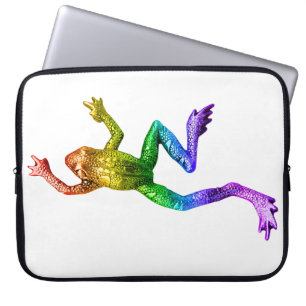 Funda Para Portátil La rana del Orgullo de SlipperyJoe reptando arcoír