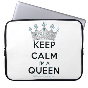 Funda Para Portátil La reina tranquila de SlipperyJoe's corona de plat