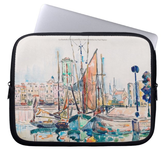 Funda Para Portátil La Rochelle (1911) pintura de Paul Signac (Frente)