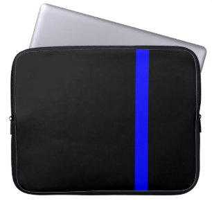 Funda Para Portátil La simbólica delgada línea azul vertical negra