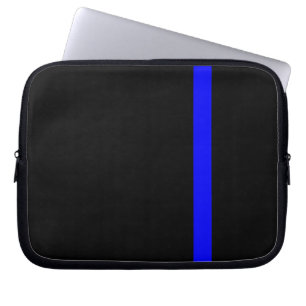 Funda Para Portátil La simbólica delgada línea azul vertical negra