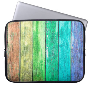 Funda Para Portátil La textura de fondo de madera colorida. P multicol