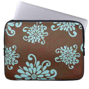 Funda Para Portátil La turquesa intrépida de la MOD florece la manga