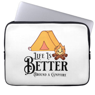 Funda Para Portátil La vida es mejor alrededor de una fogata