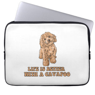 Funda Para Portátil La Vida Es Mejor Con Una Cavapoo - Perro Funny Lov