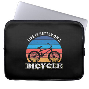 Funda Para Portátil La Vida Es Mejor En Bicicleta