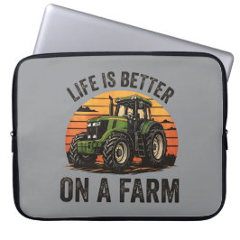 Funda Para Portátil La Vida Es Mejor En Un Tractor De Granja