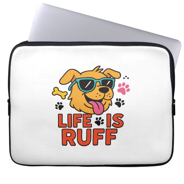 Funda Para Portátil La Vida Es Ruff - Funny Dog Personalizado (Frente)