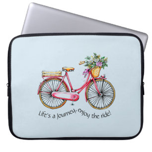 Funda Para Portátil La vida es un viaje, disfrute de la bicicleta de f