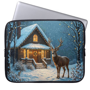 Funda Para Portátil La visita de Navidad nevada de Big Buck
