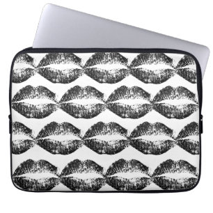 Funda Para Portátil Labios de Purpurina negro
