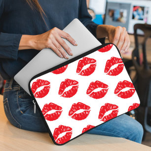 Funda Para Portátil Labios Rojos, Labios Rojos, Beso, Patrón De Labios