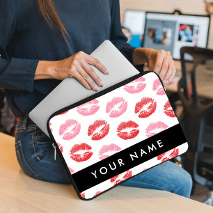 Funda Para Portátil Labios rojos, labios rosados, besos, tu nombre, pe