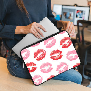 Funda Para Portátil Labios rojos y rosados, patrón de labios, labios,
