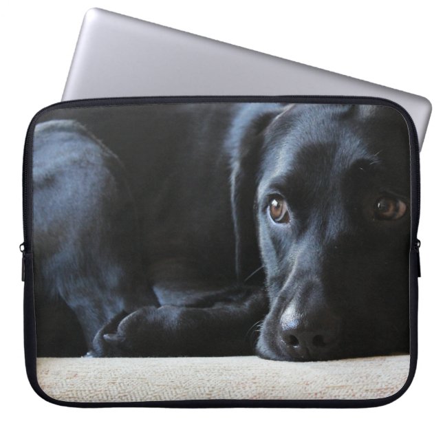 Funda Para Portátil Labrador negro (Frente)
