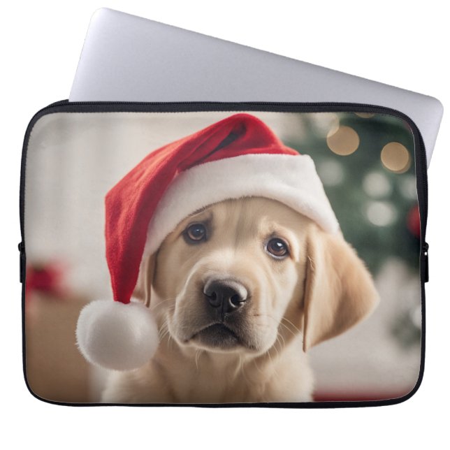 Funda Para Portátil Labrador Recuperador Navidades (Frente)