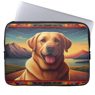 Funda Para Portátil Labrador Recuperador Perro Paisaje Floral decorati
