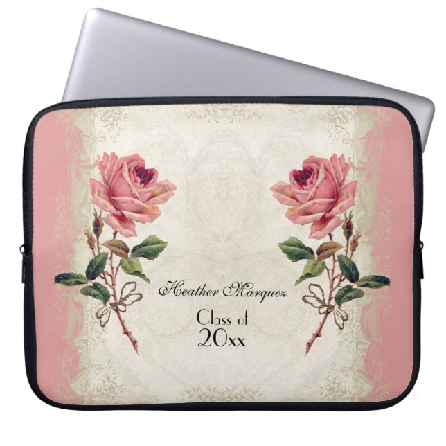 Funda Para Portátil Lace de Rosa de estilo barroco (Frente)