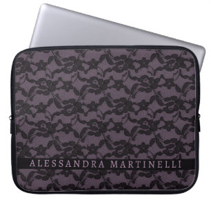 Funda Para Portátil Lace Floral Laptop Sleeve - Lavanda personalizada