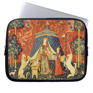 Funda Para Portátil Lady y el arte de la talla medieval de Unicornio