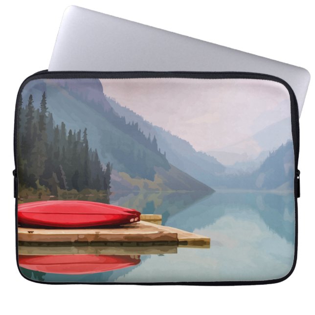 Funda Para Portátil Lago Red Canoe Mountain (Frente)