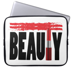 Funda Para Portátil Lápiz labial de la tipografía de la belleza