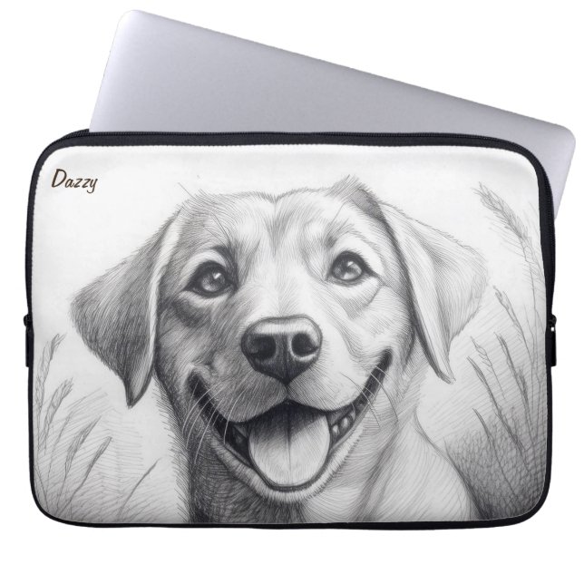 Funda Para Portátil Lápiz personalizado Arte con tema de perro (Frente)