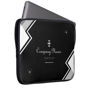 Funda Para Portátil Lapto Personalizado Elegante Negro Y Blanco