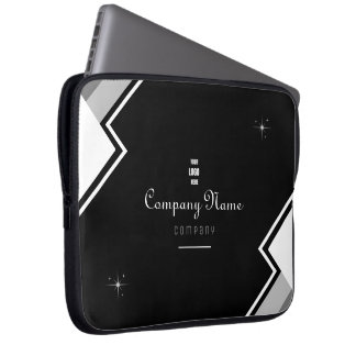 Funda Para Portátil Lapto Personalizado Elegante Negro Y Blanco