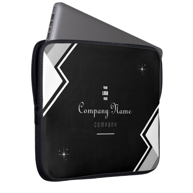 Funda Para Portátil Lapto Personalizado Elegante Negro Y Blanco (Anverso derecho)
