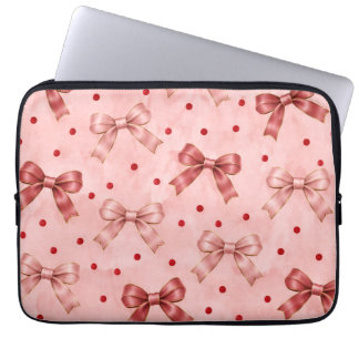 Funda Para Portátil Laptop con lazos de satín rosa polvoriento y lunar