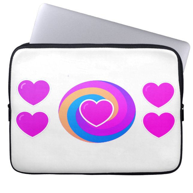Funda Para Portátil Laptop Sleeve 15.5 and 13 inch Hearts and Rainbow (Frente)