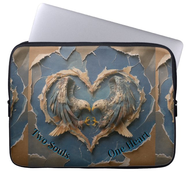 Funda Para Portátil Laptop Sleeve Paper Cut Eagle Two Souls One Heart (Frente)