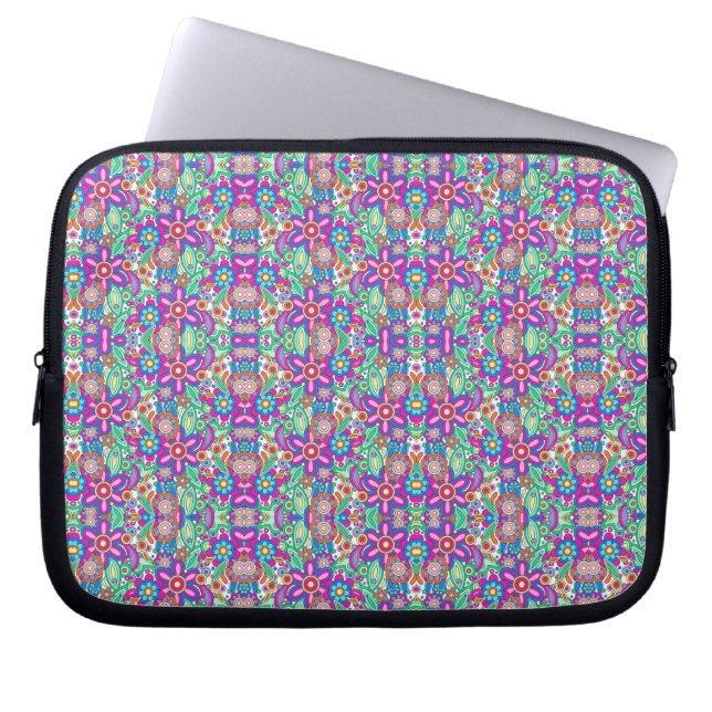 Funda Para Portátil Laptop sleeve with vibrant, symmetrical pattern  (Frente)