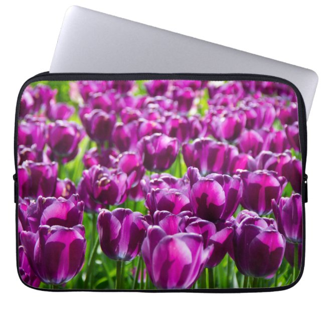 Funda Para Portátil Large field of purple tulips  (Frente)