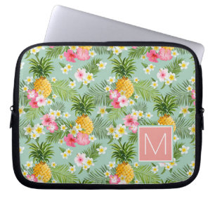Funda Para Portátil Las flores y las piñas tropicales el añaden su