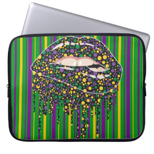 FUNDA PARA PORTÁTIL LAS HUELLAS AMARILLAS DE PURPLE VERDE LLEVAN LABIO