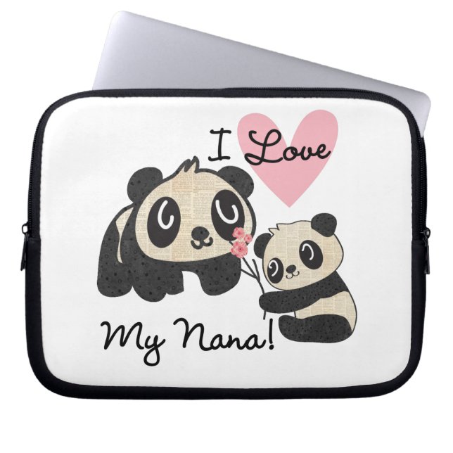 Funda Para Portátil Las pandas I aman a mi Nana (Frente)