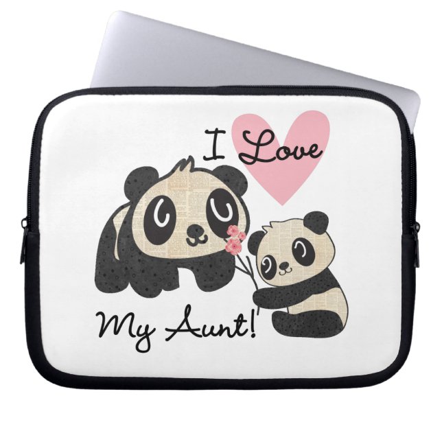 Funda Para Portátil Las pandas I aman a mi tía (Frente)
