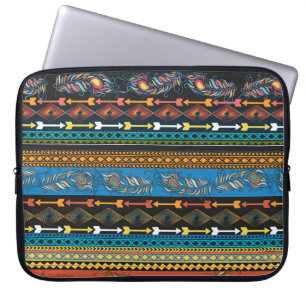 Funda Para Portátil Las plumas étnicas: Moda del Boho de bordado